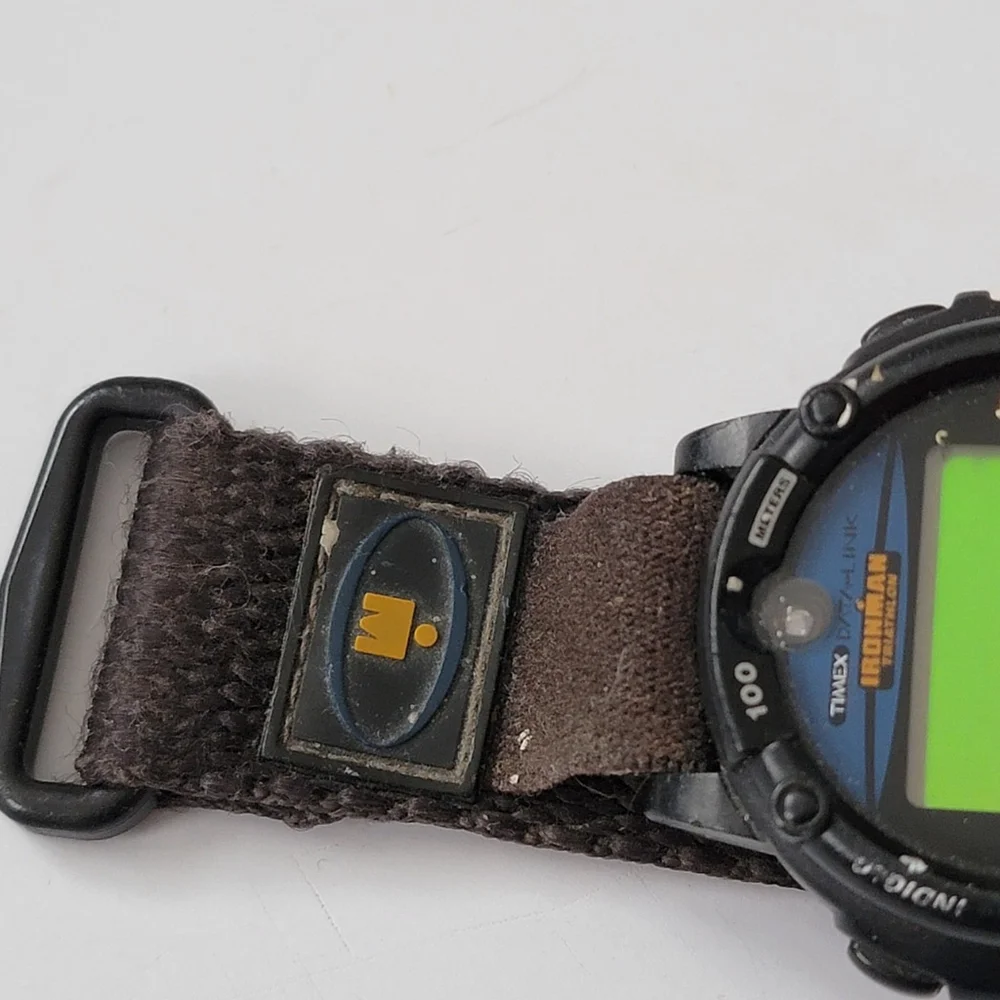 Timex Indiglo Ironman Triathlon Data Link Databank Digital Watch 90s Untested